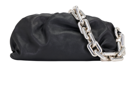Chain pouch, &pound;550, Handbags, Black, Leather, Front view